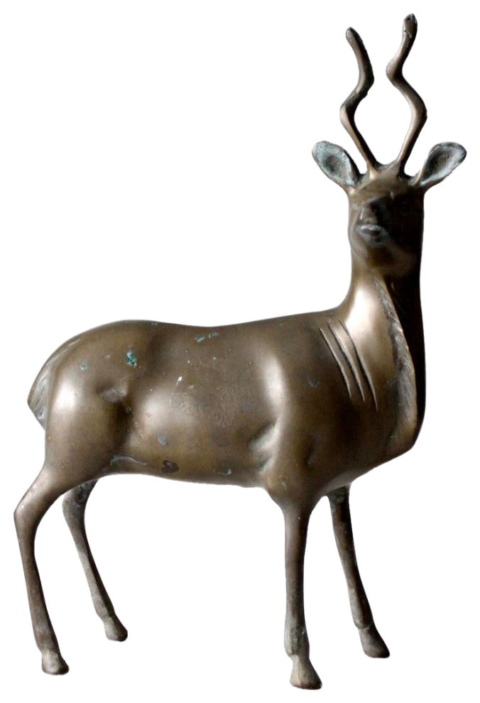 Consigned, Vintage Brass Antelope