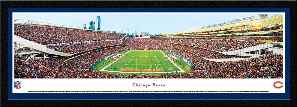 Chicago Bears Panoramic, Soldier Field Picture, End Zone , Select Frame