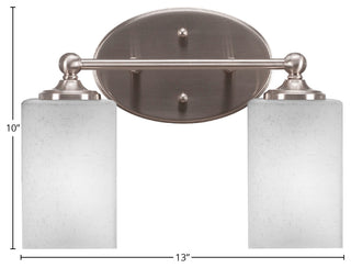 Capri 2-Light Bath Bar, Brushed Nickel/Square White Muslin