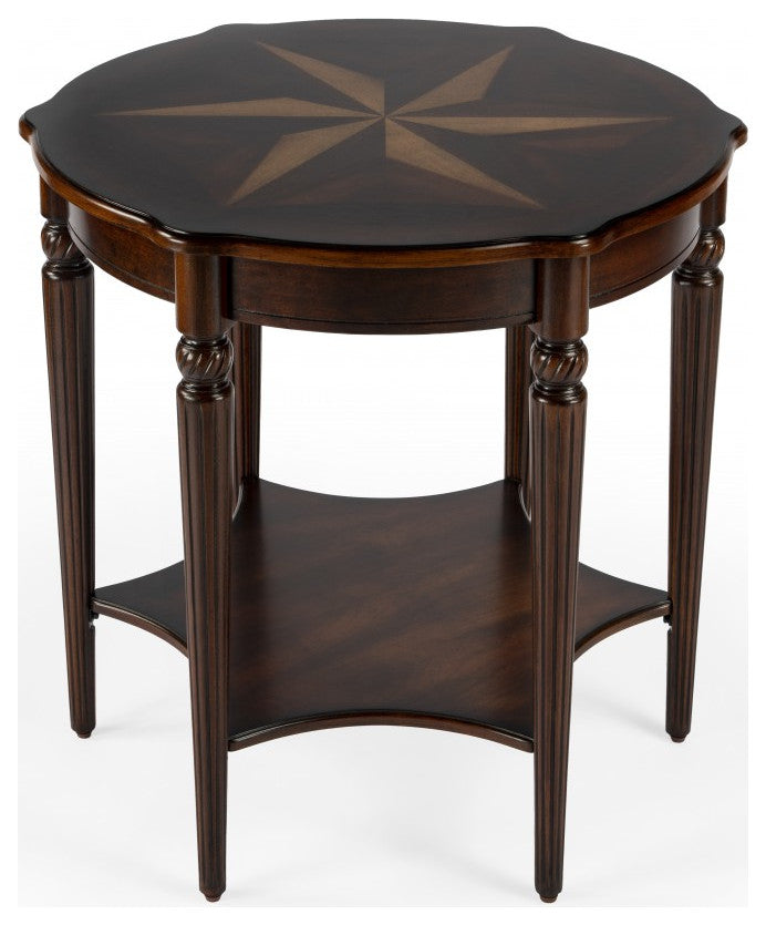 28" Brown Round Coffee Table