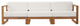 Upland Outdoor Patio Teak Wood 3-Piece Sectional Sofa Set Natural White