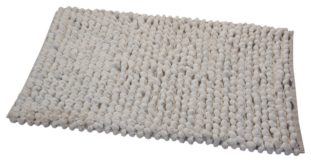 Microfiber Hand Loom Bath Mats, 2-Piece Set, White
