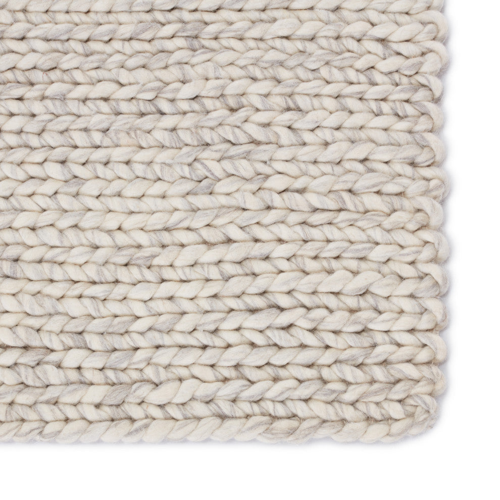 Jaipur Living Braiden Handmade Solid Area Rug, Cream/Light Gray, 10'x14'