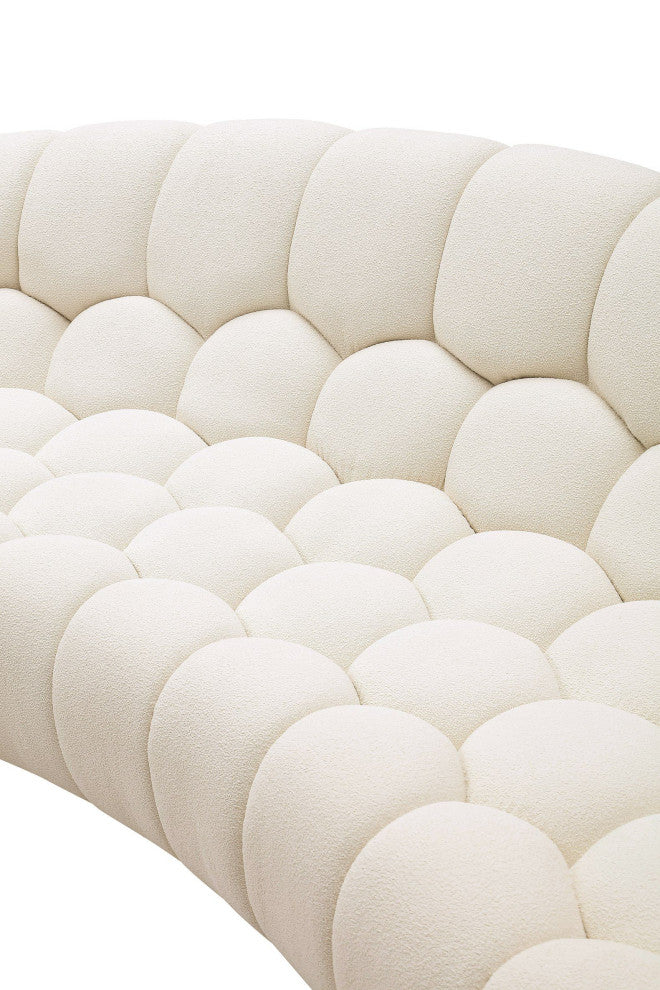 Divani Casa Yolonda Modern Curved Off-White Fabric Sofa