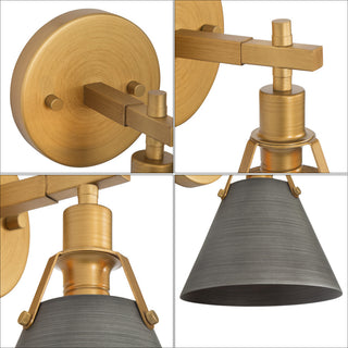 LNC Modern 1-Light Dimmable Metal Armed Wall Sconce 6"W, Gray