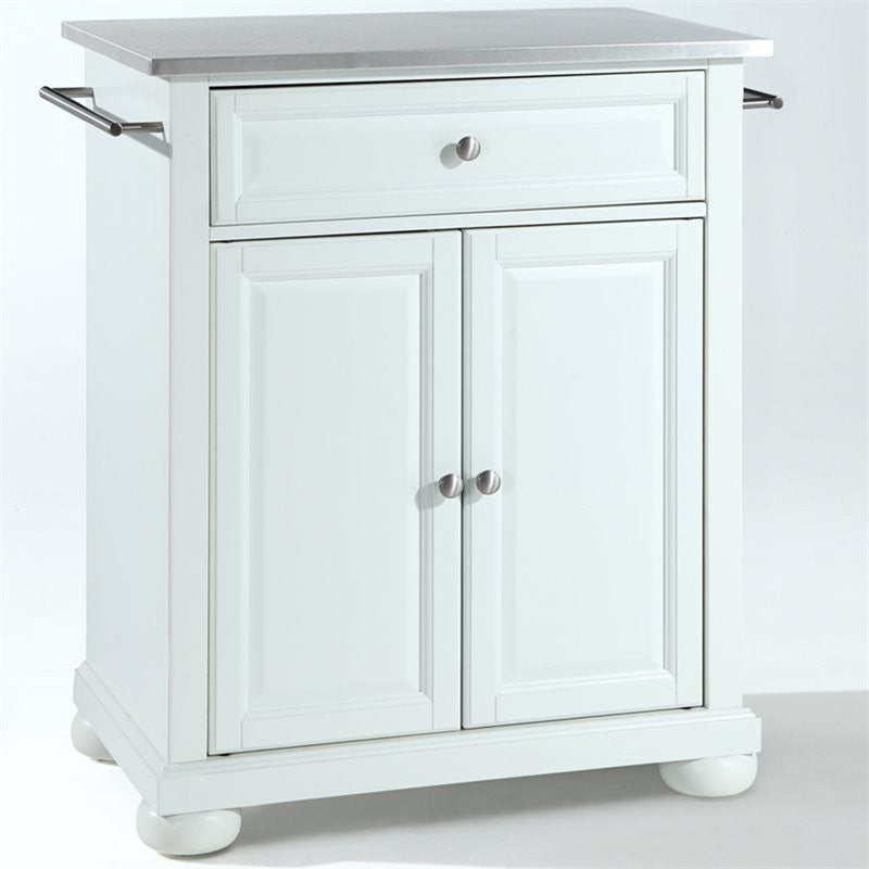 Crosley Furniture Alexandria Wood Portable Kitchen Island in White