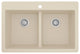 Karran 33" Top Mount Double Equal Bowl Quartz Kitchen Sink, Bisque