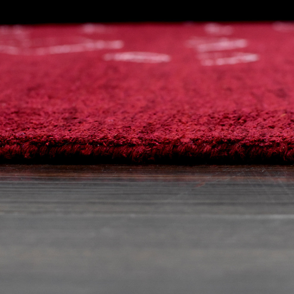 HAND KNOTTED LOOM SILK ECO-FRIENDLY RUGS-9'x12',Rectangle,Red White,Contemporary