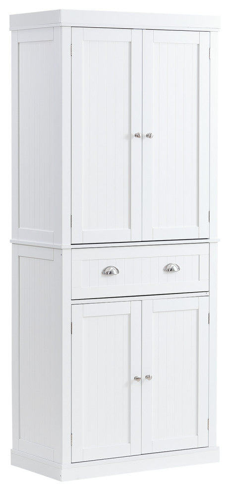 VEVOR 72" Kitchen Pantry Storage Tall Cabinet 4 Doors 3 Adjustable Shelves