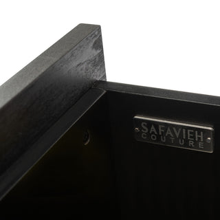 Safavieh Couture Adelyn 2 Drawer Nightstand, Charcoal/Gold