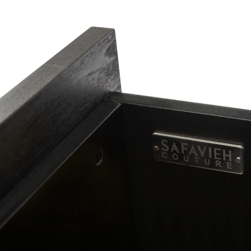Safavieh Couture Adelyn 2 Drawer Nightstand, Charcoal/Gold