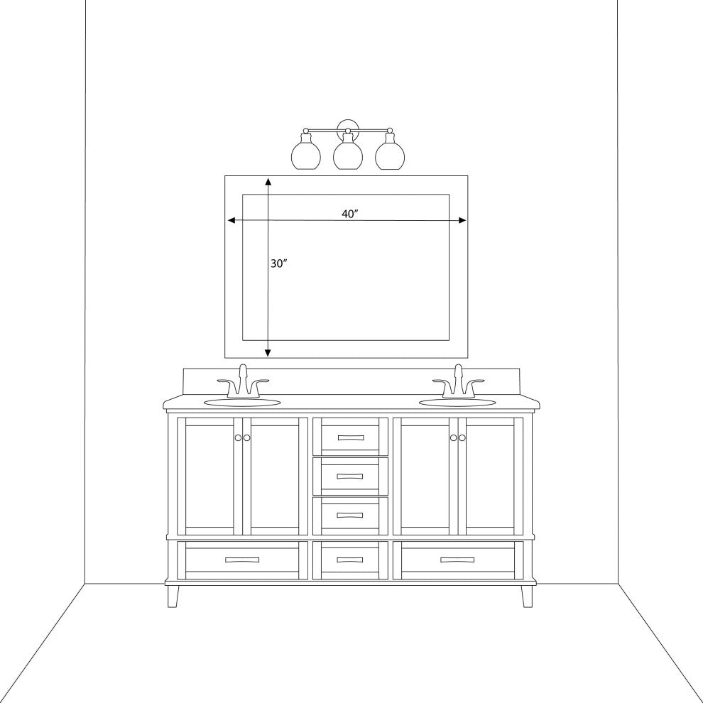 Porter Framed Wall Mirror, Silver, 30"x40"