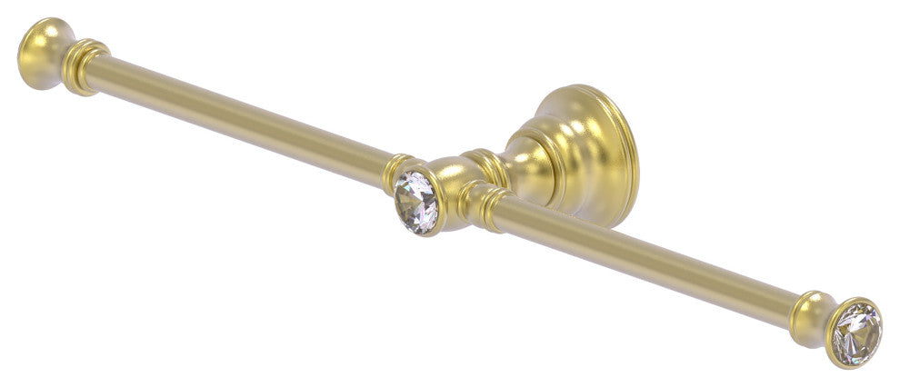 Carolina Crystal 2 Arm Guest Towel Holder, Satin Brass