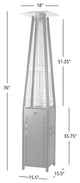 Square Pyramid Flame Patio Heater in Hammered Platinum