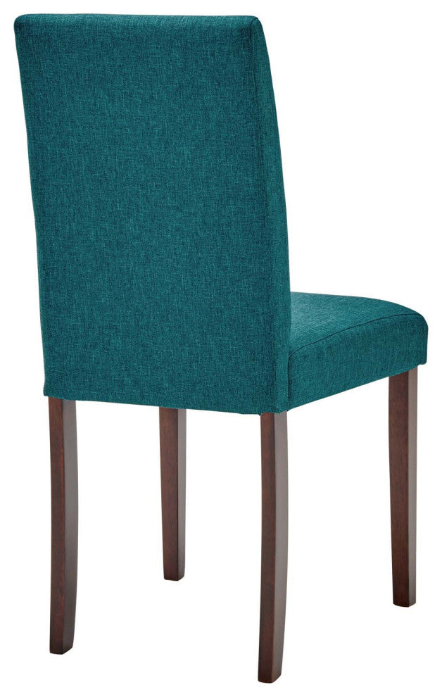 Side Dining Chair, Set of 2, Fabric, Wood, Teal Blue, Modern, Bistro Restaurant