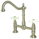 Kingston Brass Bridge Kitchen Faucet, Brushed Nickel
