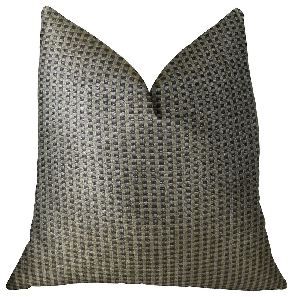 Bellevue Brown Handmade Luxury Pillow, 18"x18"