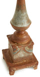 Rustic Weathered Galvanized Metal Finial Sculpture Rust Spindle Vintage Style