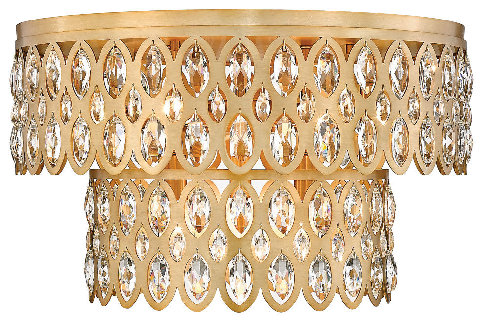 Zlite 822F20-HB 9-Light Flush Mount, Heirloom Brass