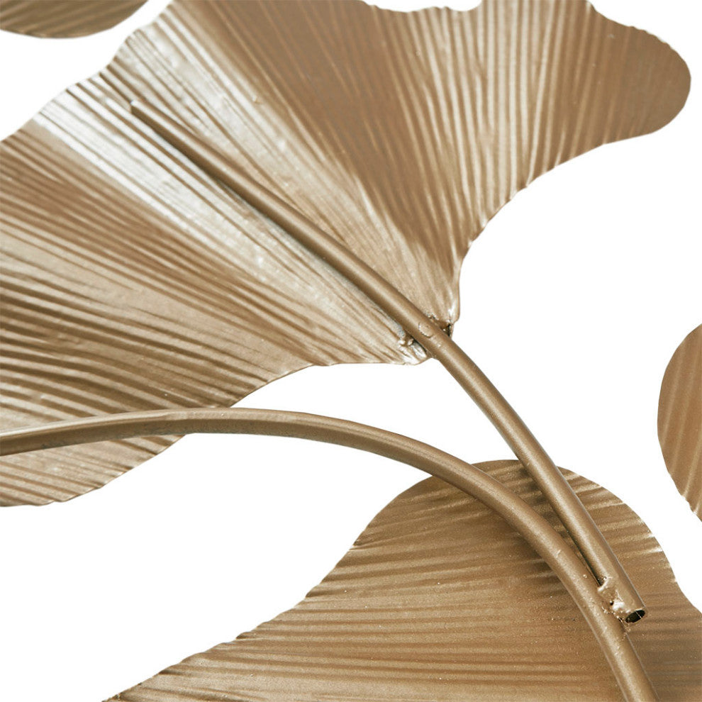 Madison Park Faye Gold Foil Metal Ginkgo Leaf Wall Decor