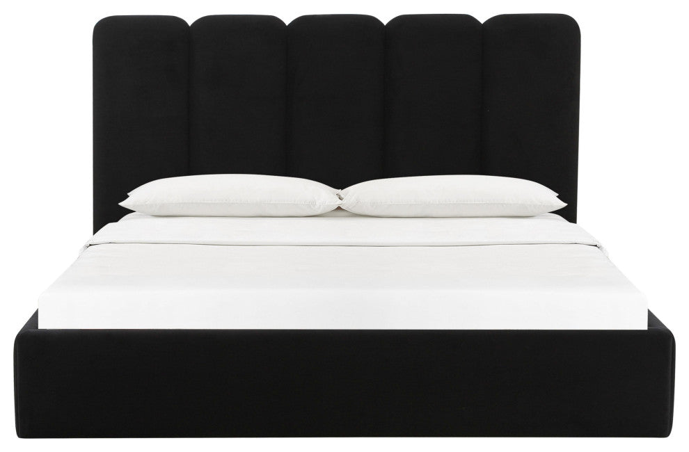 Palani Black Velvet King Bed