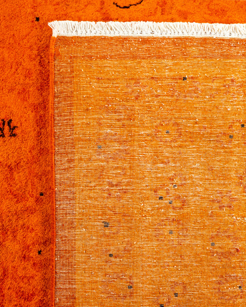 Fine Vibrance, One-of-a-Kind Hand-Knotted Area Rug Orange, 9' 3" x 11' 6"
