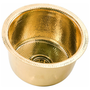 Nantucket Sinks'' 15" Hand Hammered Round Bar Sink, Rs15-Ub