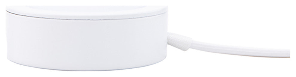 LED Puck Light, White, Single 6" Lead Wire/6' Power Cord