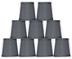 Gray Mini Faux Silk Chandelier Lamp Shade, 3x4x4", Set of 9