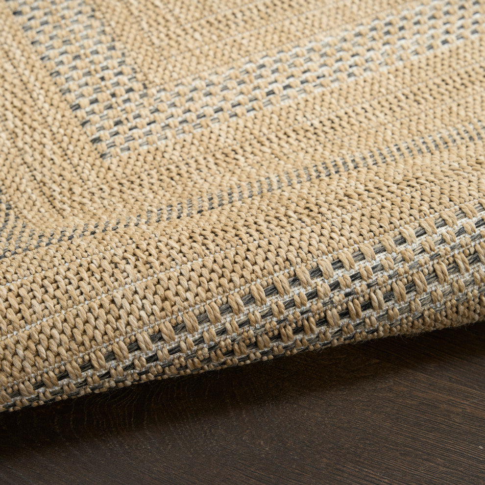 Nourison Tulum 4' x 6' Taupe Grey Outdoor Rug