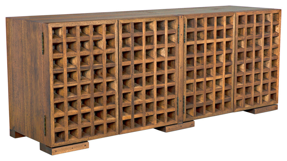 Noir Furniture Desdemona Sideboard With 2 Drawer, Bleached Elm GCON418