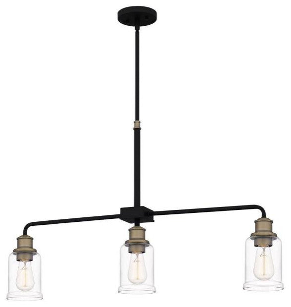 Quoizel COX336MBK 3-Light Linear Chandelier, Cox