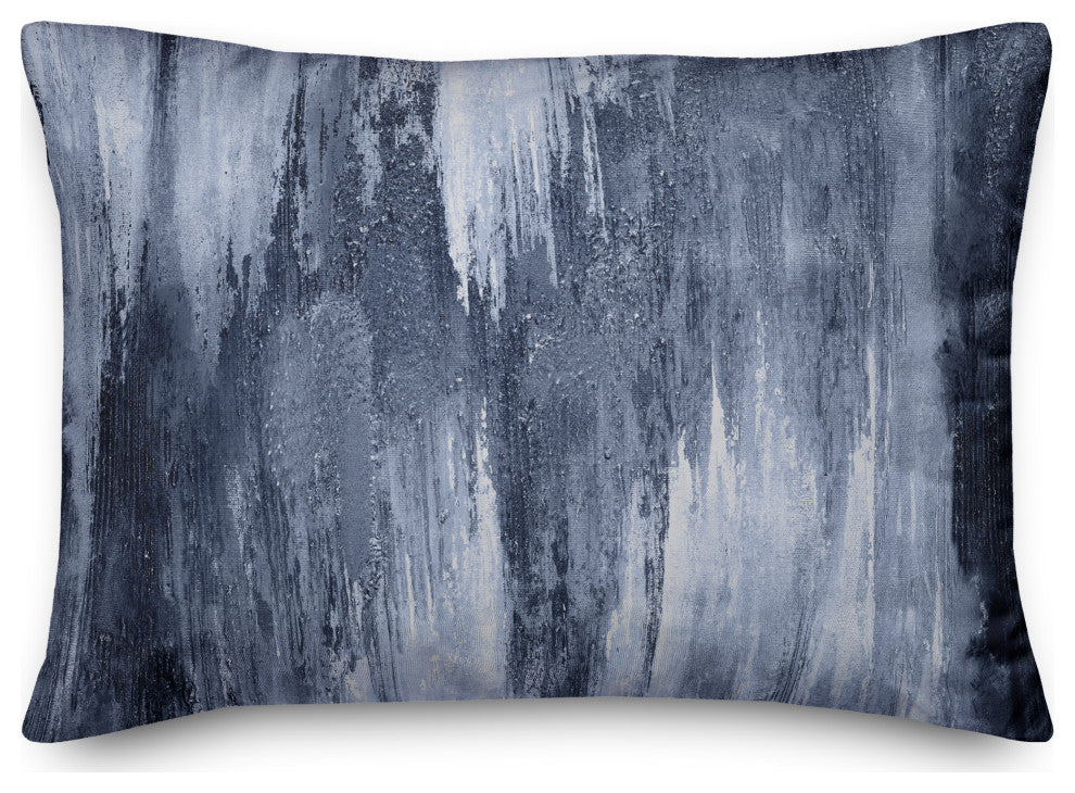 Blue Painted Abstract 14x20 Indoor/Outdoor Pillow