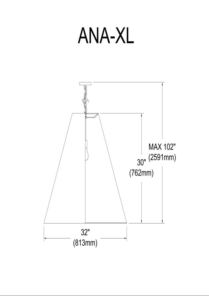 1 Light X-Large Anaya Matte White Pendant with White/Gold Shade