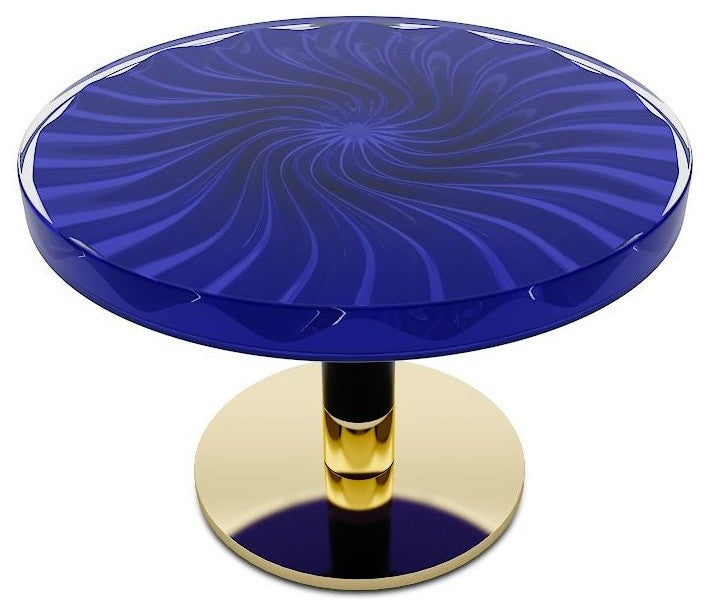 Spiral Wavy Round Coffee Table, Light Brown, 23.6"? (60cm)