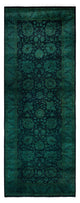 Overdyed One-of-a-Kind Hand-Knotted Area Rug Black, 3' 1" x 8' 3"