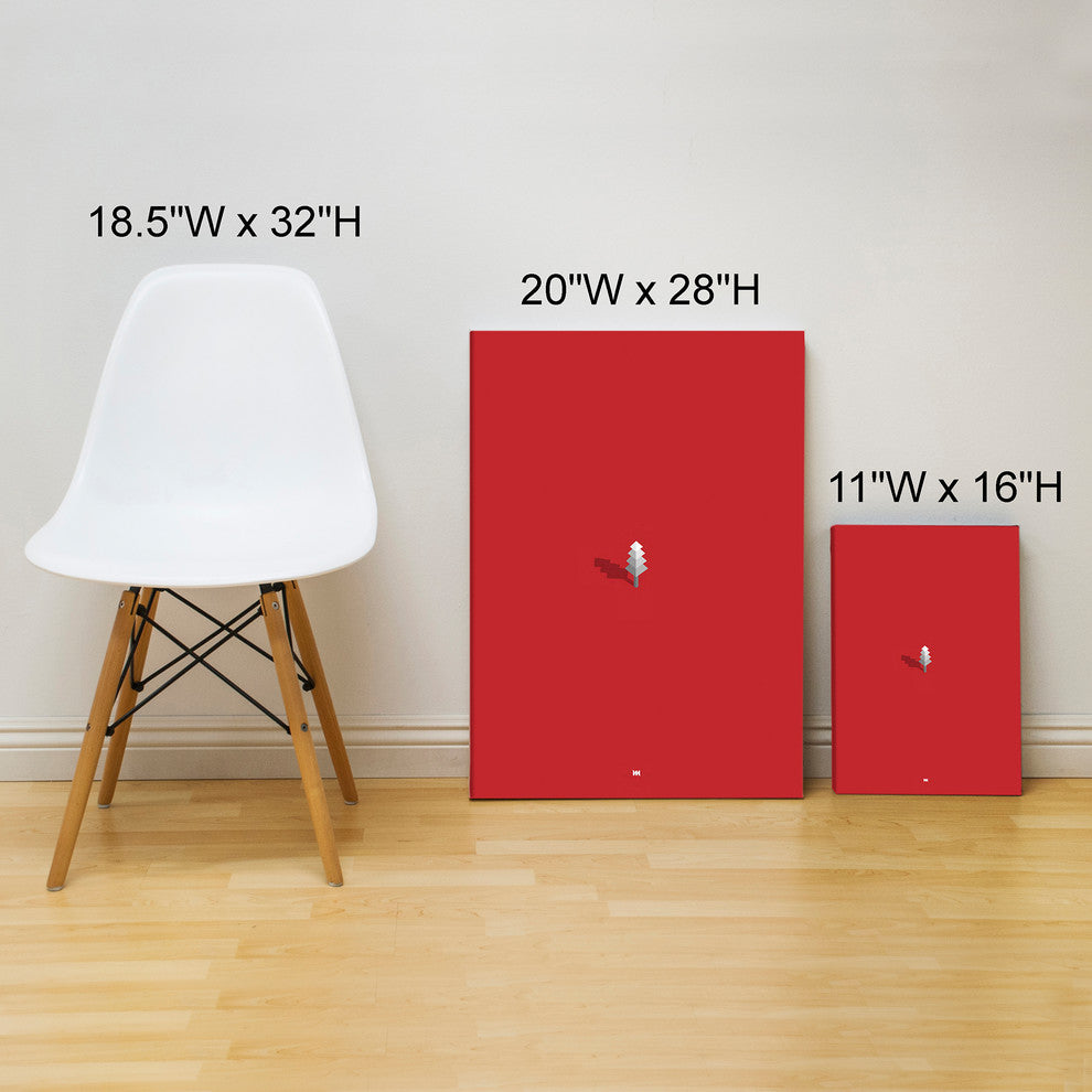 Mod Made "Simply Red" Canvas Wall Art, 11"x15"x16"