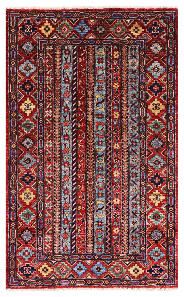 Persian Gabbeh Shall Hand-Knotted Rug 3' 2" X 5' 0" Q5051