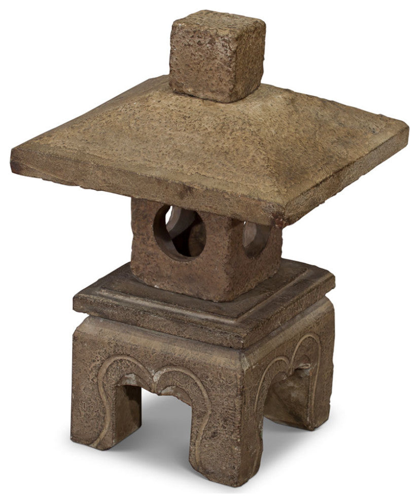 15in Chinese Stone Su Chow Square Pagoda Lantern