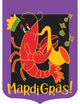 Double Applique Crawfish Mardi Gras Polyester Garden Flag