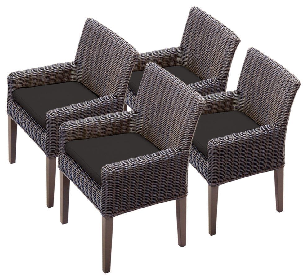 4 Venice Dining Chairs With Arms Black
