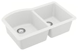 Karran USA QU-610 Quartz QU 32" Undermount Double Basin Quartz - White