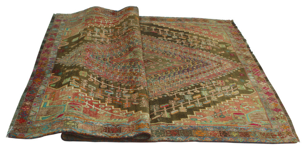 Semi-Antique Catalan Green Rug