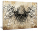 "Human Skull Tattoo Sketch" Digital Art Canvas Print