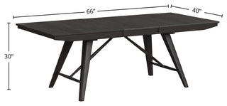 Bayside 40" Wide Solid Ash Trestle Dining Table, Black
