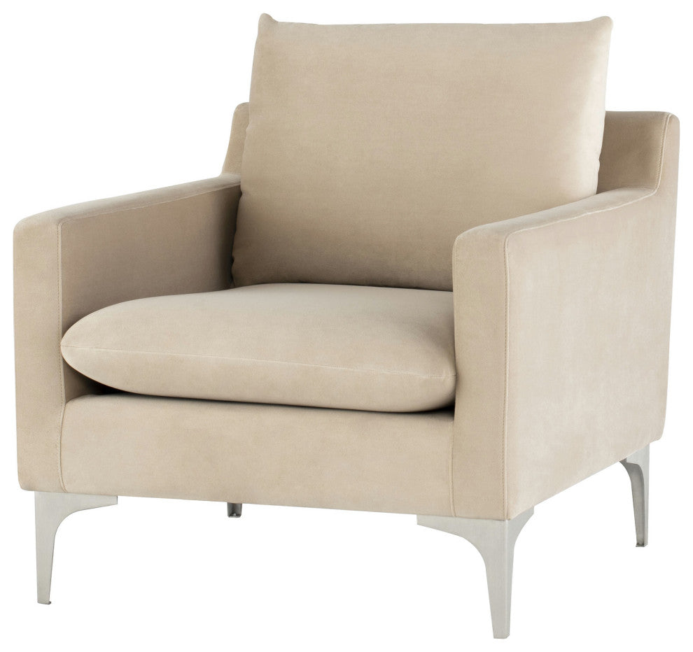 Anders Nude Fabric Single Seat Sofa, HGSC438