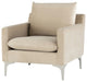 Anders Nude Fabric Single Seat Sofa, HGSC438