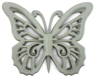 23" X 19" X 4" Gray Rustic Butterfly Wooden  Wall Decor