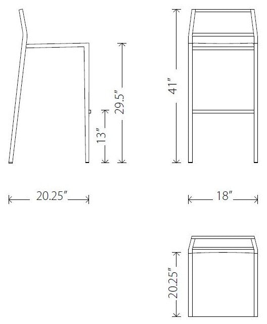 Aaron Stackable Stool, Black, Bar Height