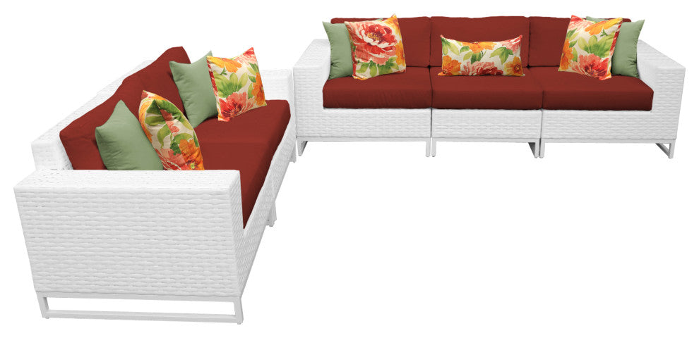 Miami 5 Piece Outdoor Wicker Patio Furniture Set 05h